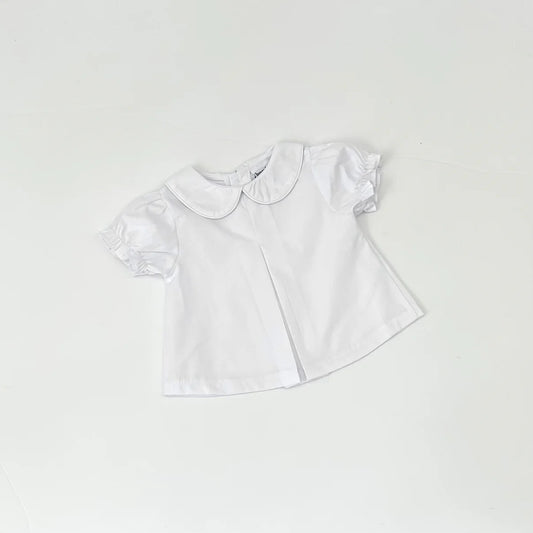 Pleated Peter Diaper shirt- White